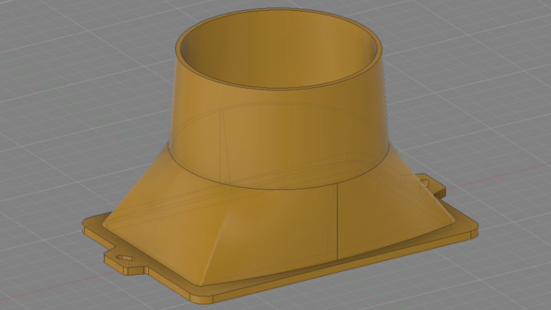 Abluft Adapter CAD Entwurf