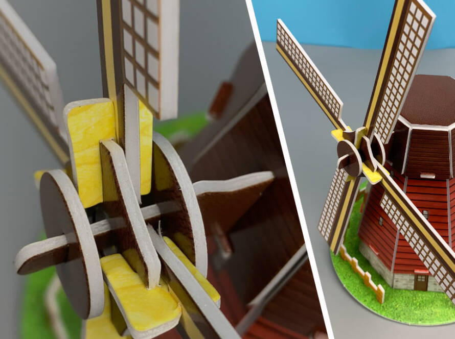 Dutch windmill 3D puzzle by Revell assembled