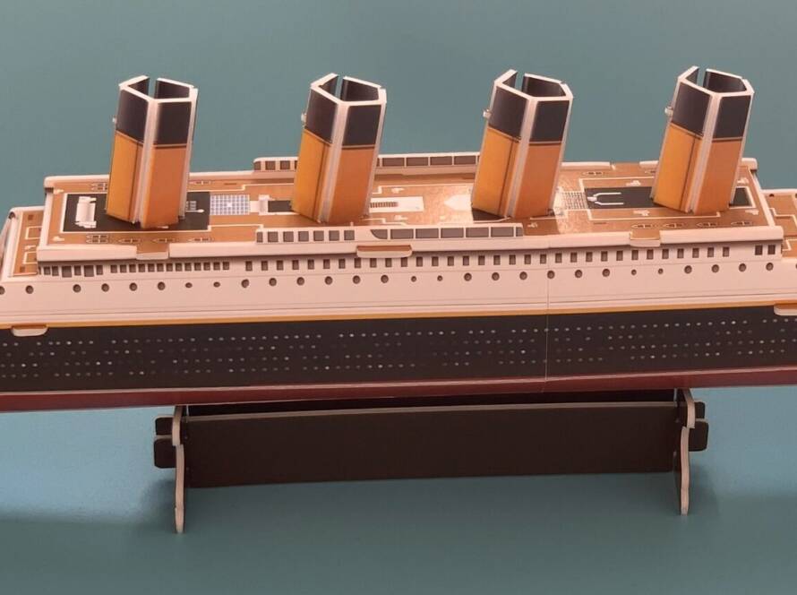 Assembled RMS Titanic 3D puzzle made by Revell