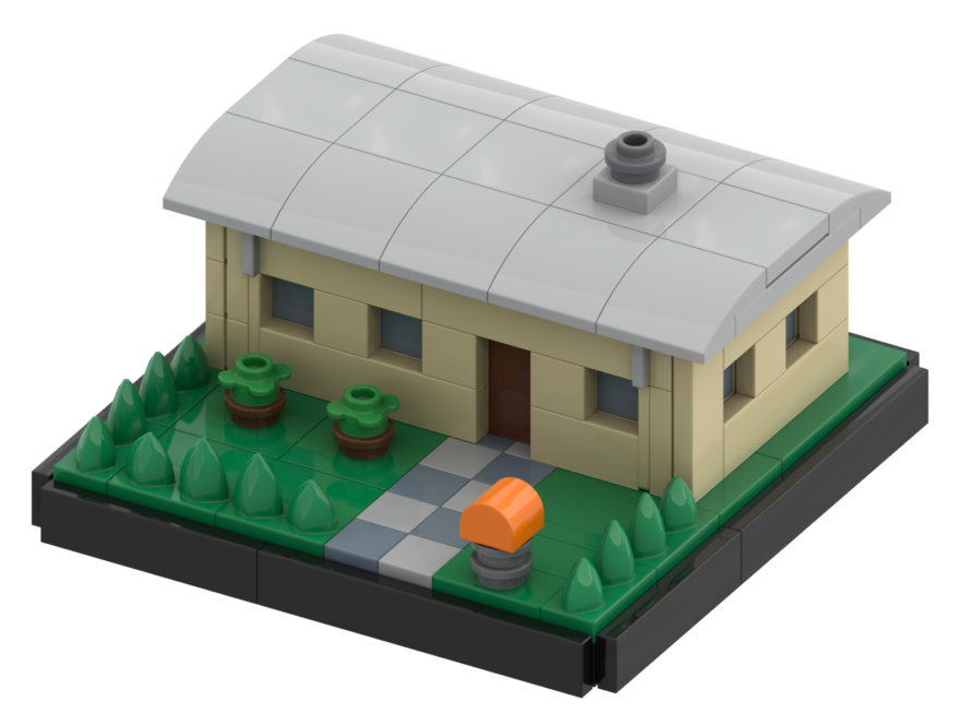 Small Modern House LEGO® MOC Render