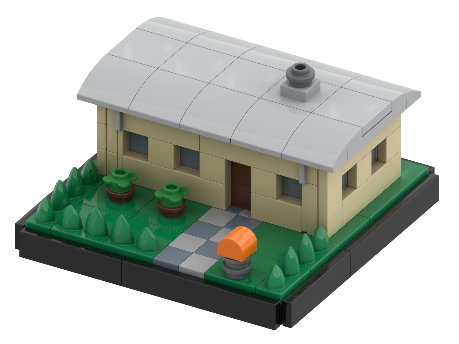 Small Modern House LEGO® MOC Render